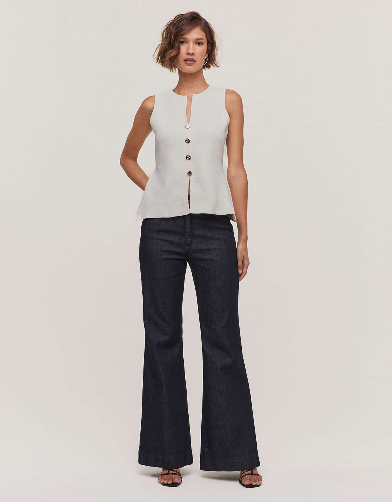 Calça Jeans Flare Alfaiatada