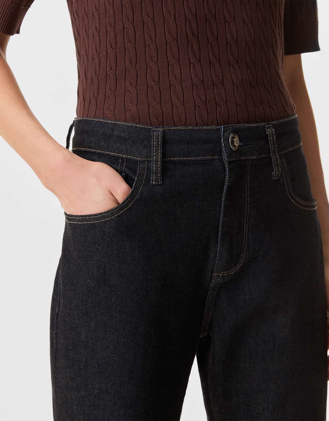 Calça Jeans Flare Cropped