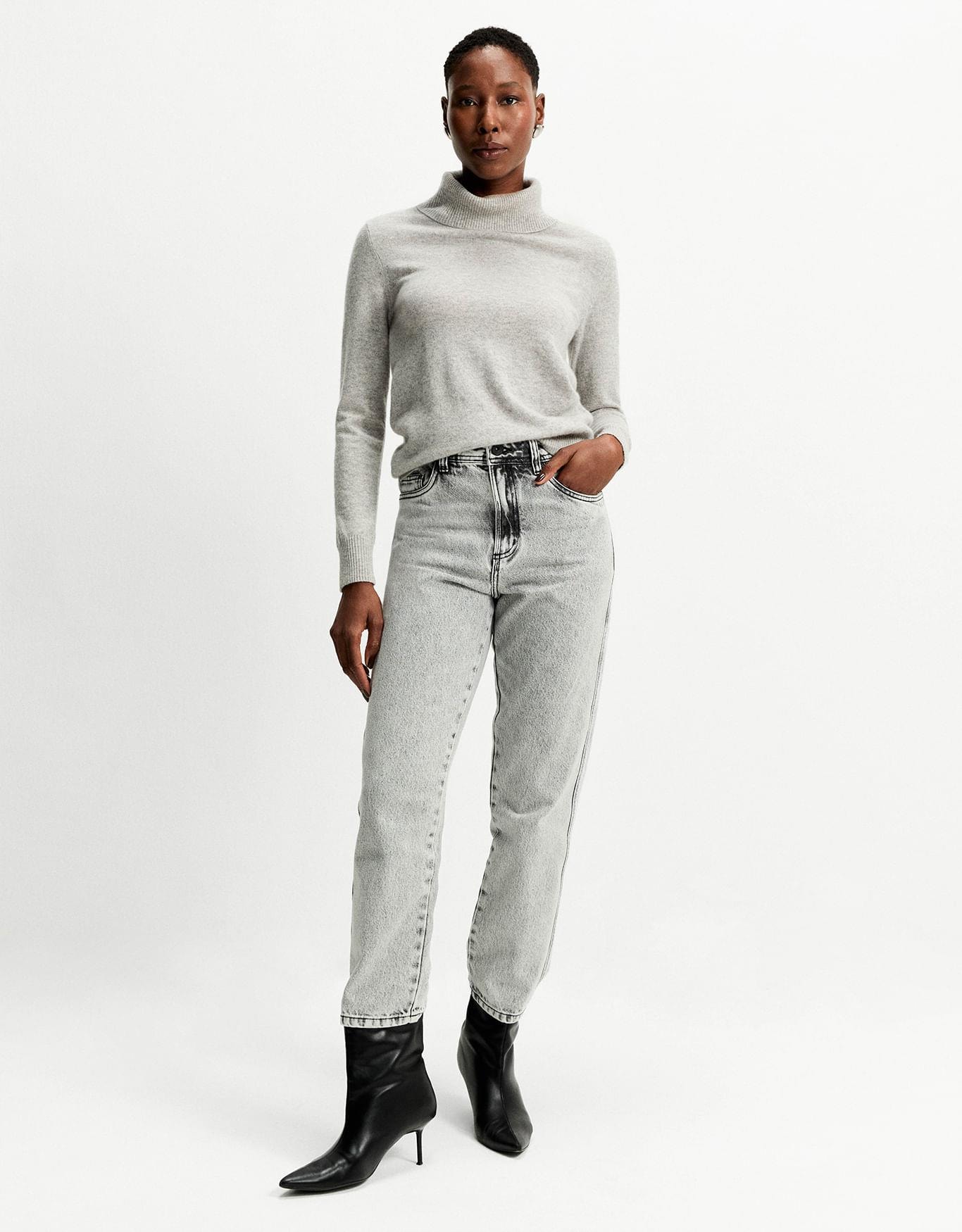 Calça Jeans Mom Black