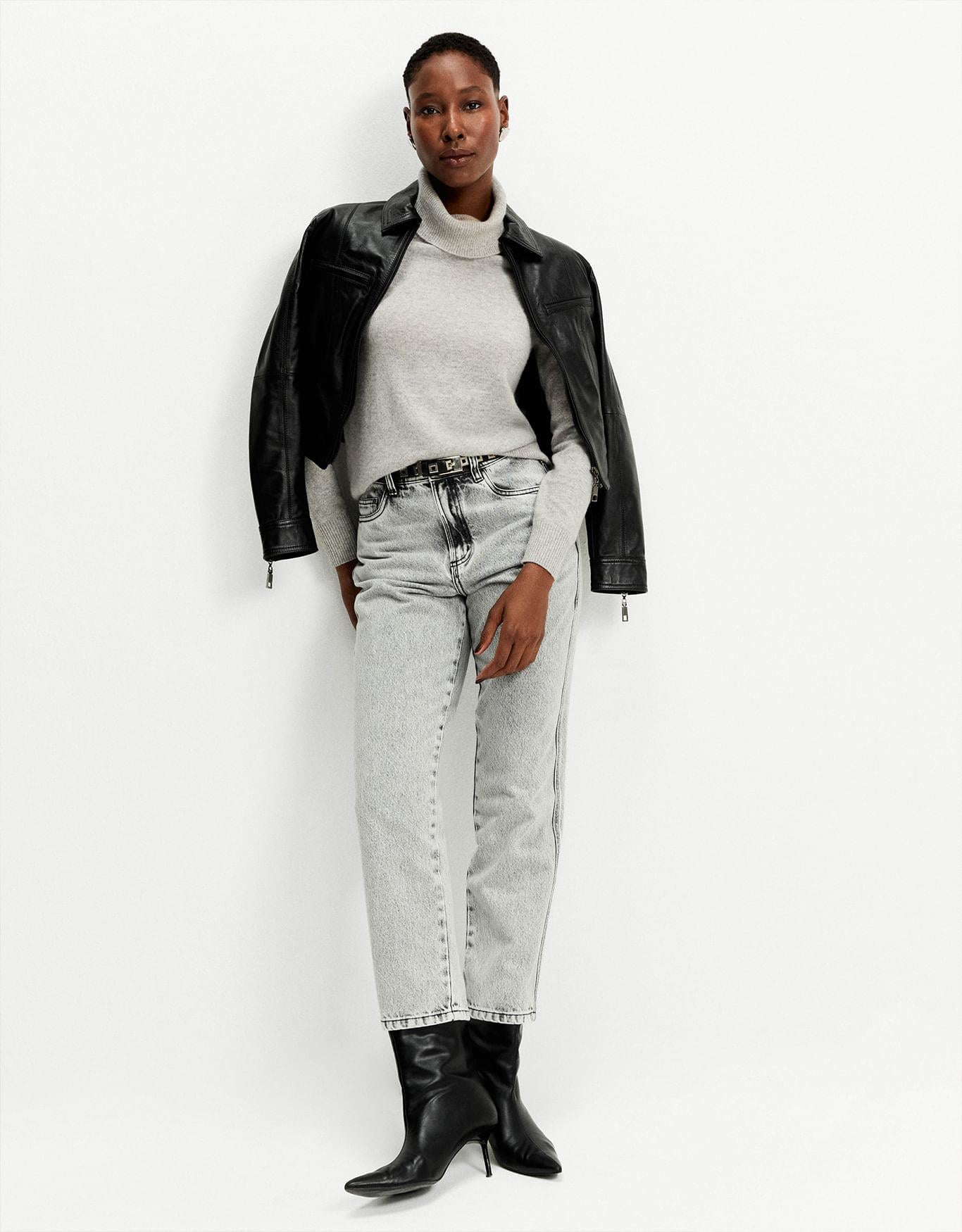 Calça Jeans Mom Black