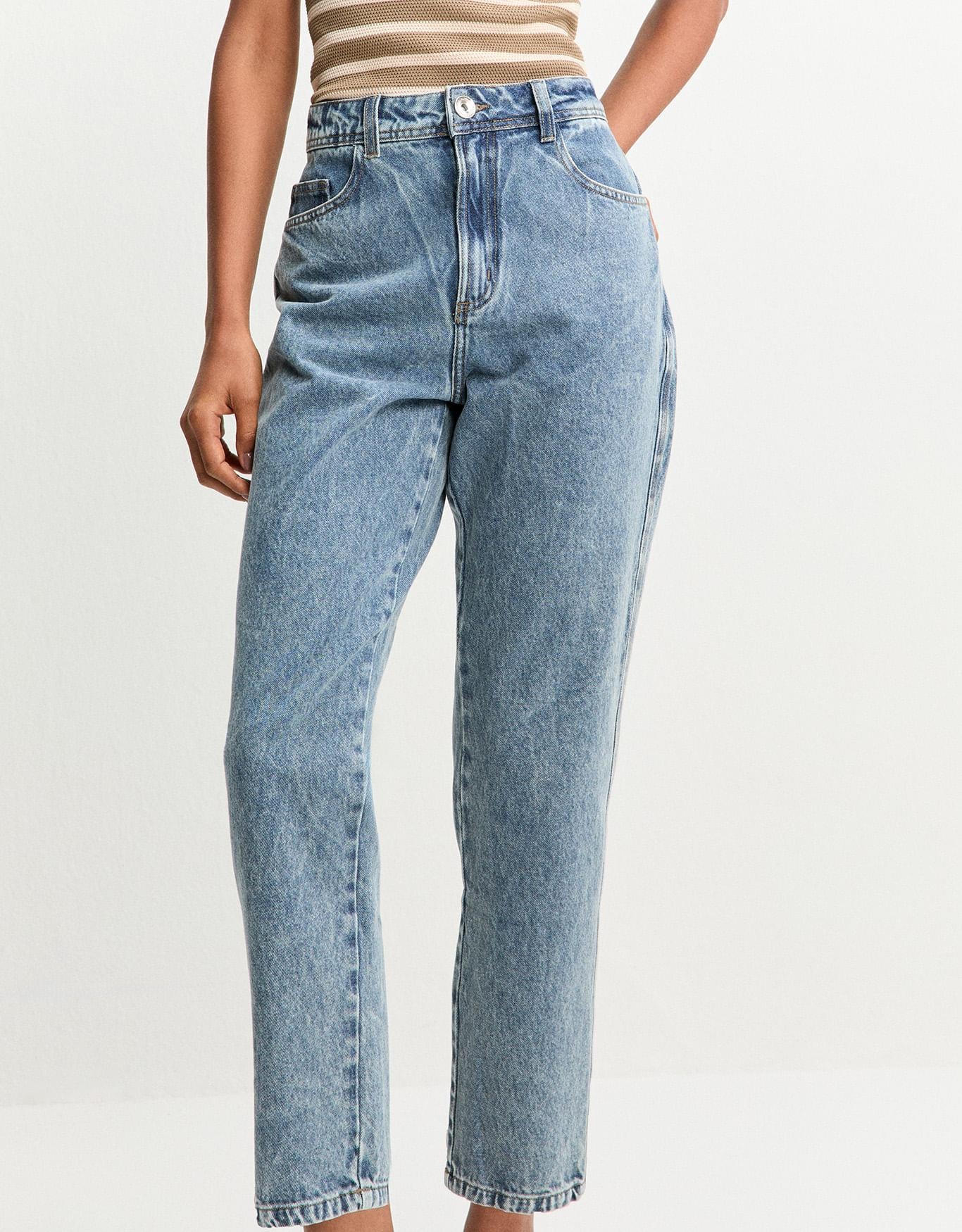 Calça Jeans Mom Pesponto Triplo