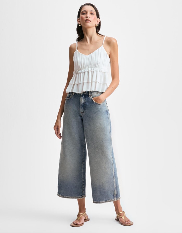 Shoulder — Calça Jeans Pantacourt