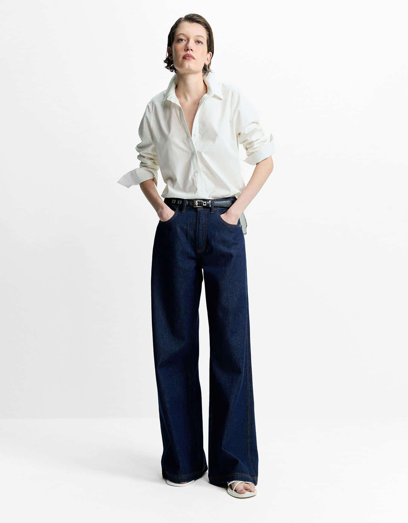 Calça Jeans Pantalona