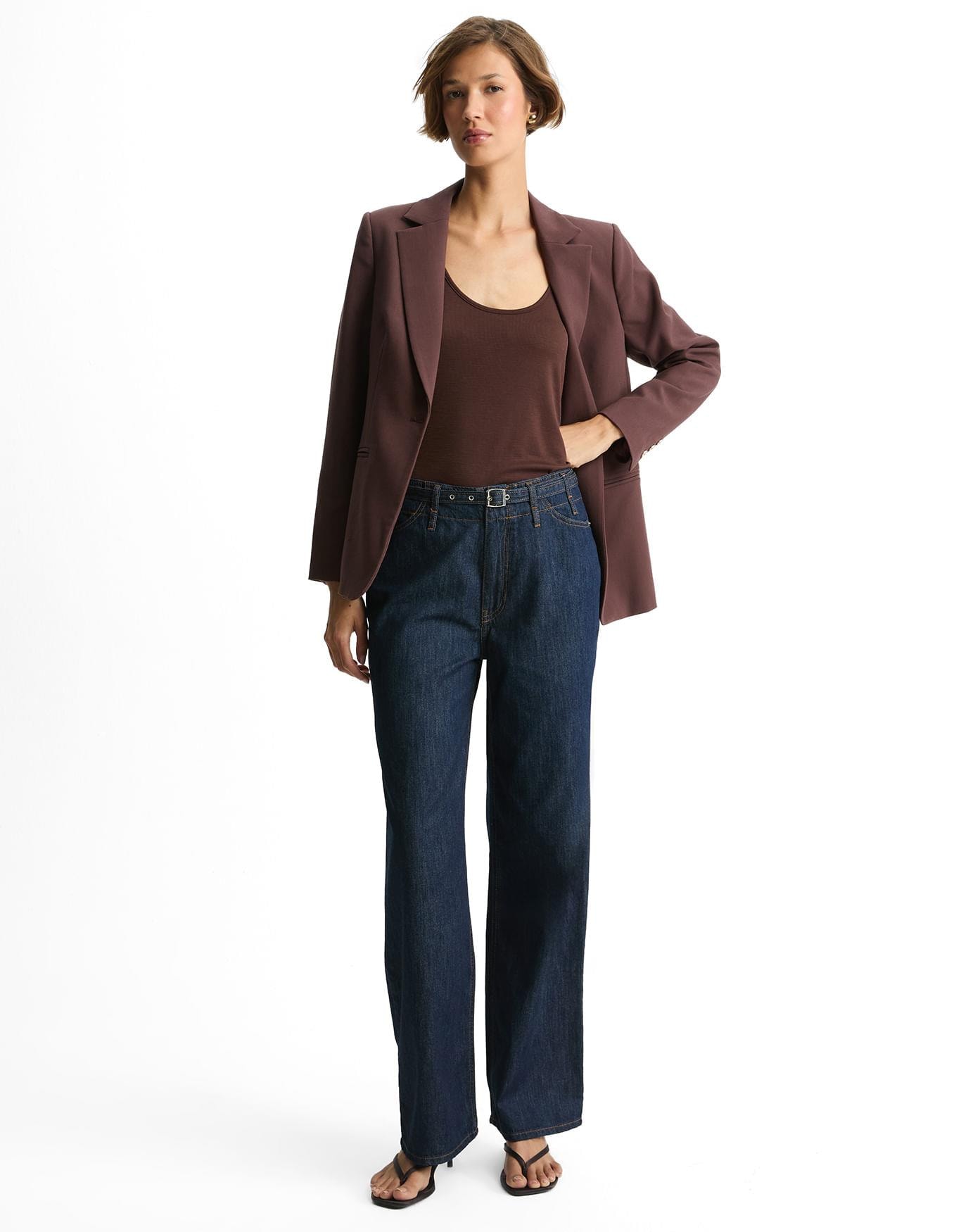 Calça Jeans Reta Cinto