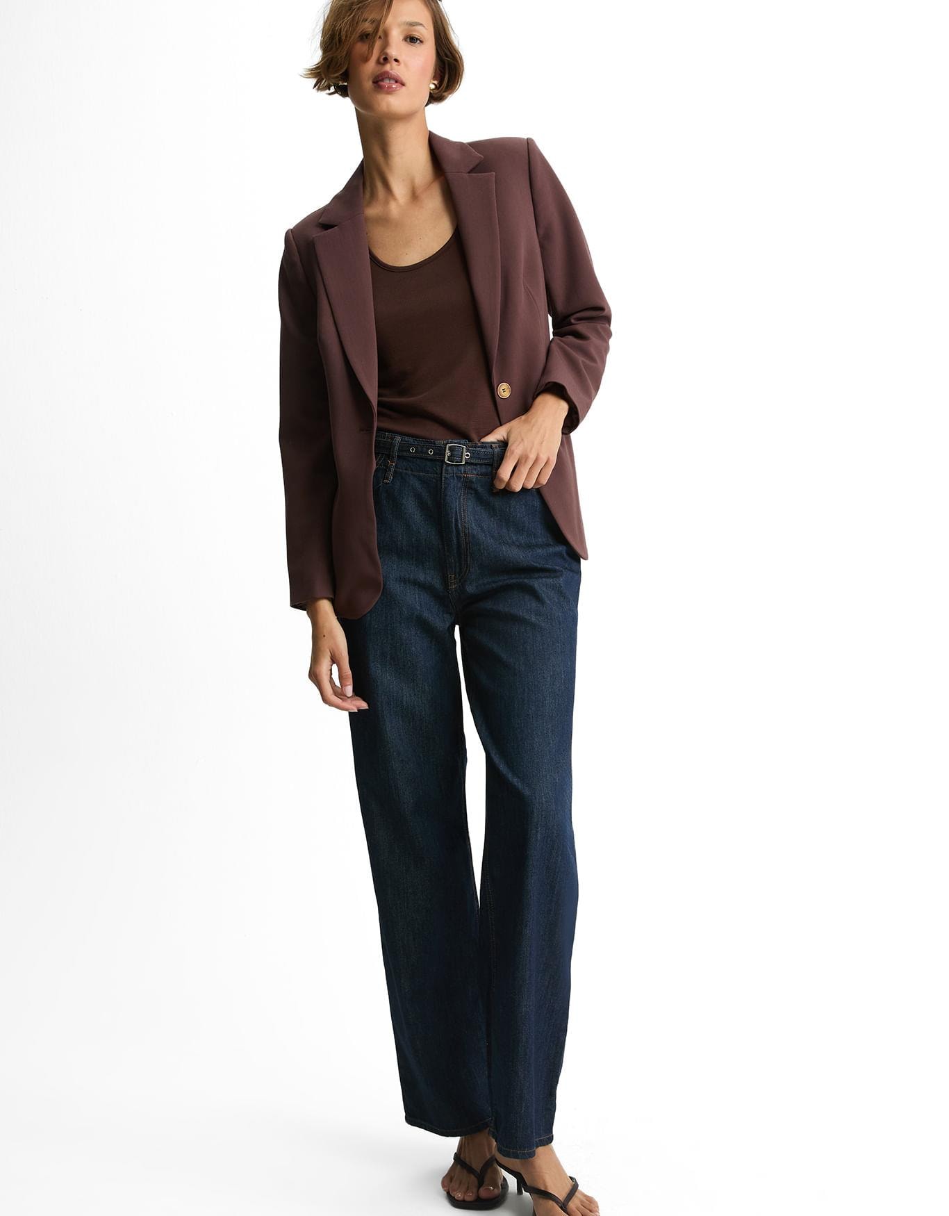 Calça Jeans Reta Cinto