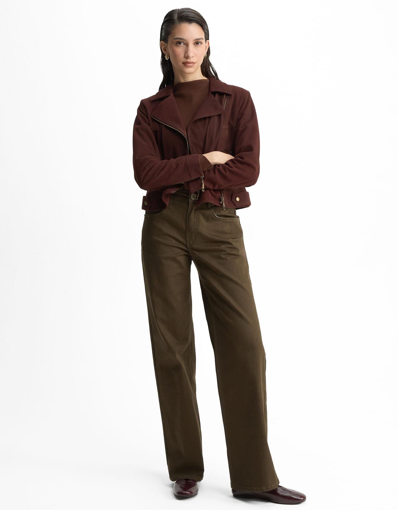 Calça Jeans Reta  Cintura Média