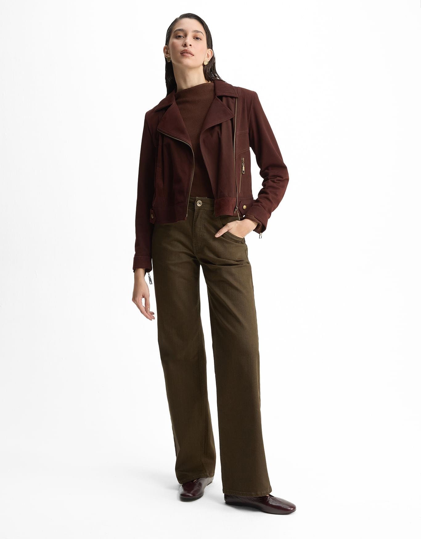 Calça Jeans Reta  Cintura Média