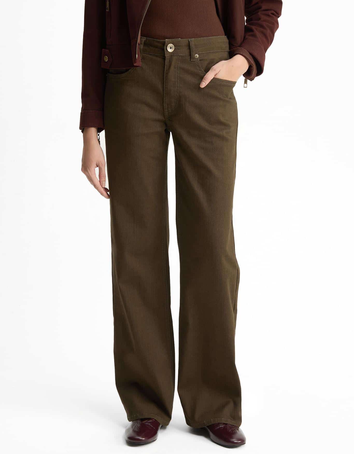 Calça Jeans Reta  Cintura Média