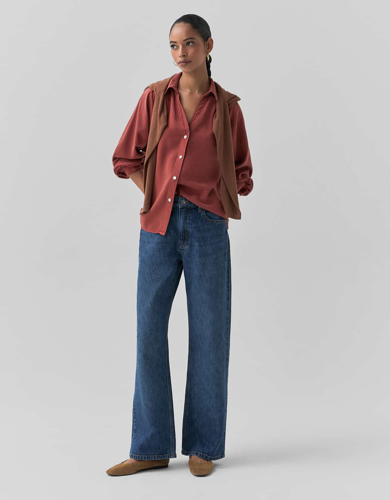 Calça Jeans Reta Cintura Média