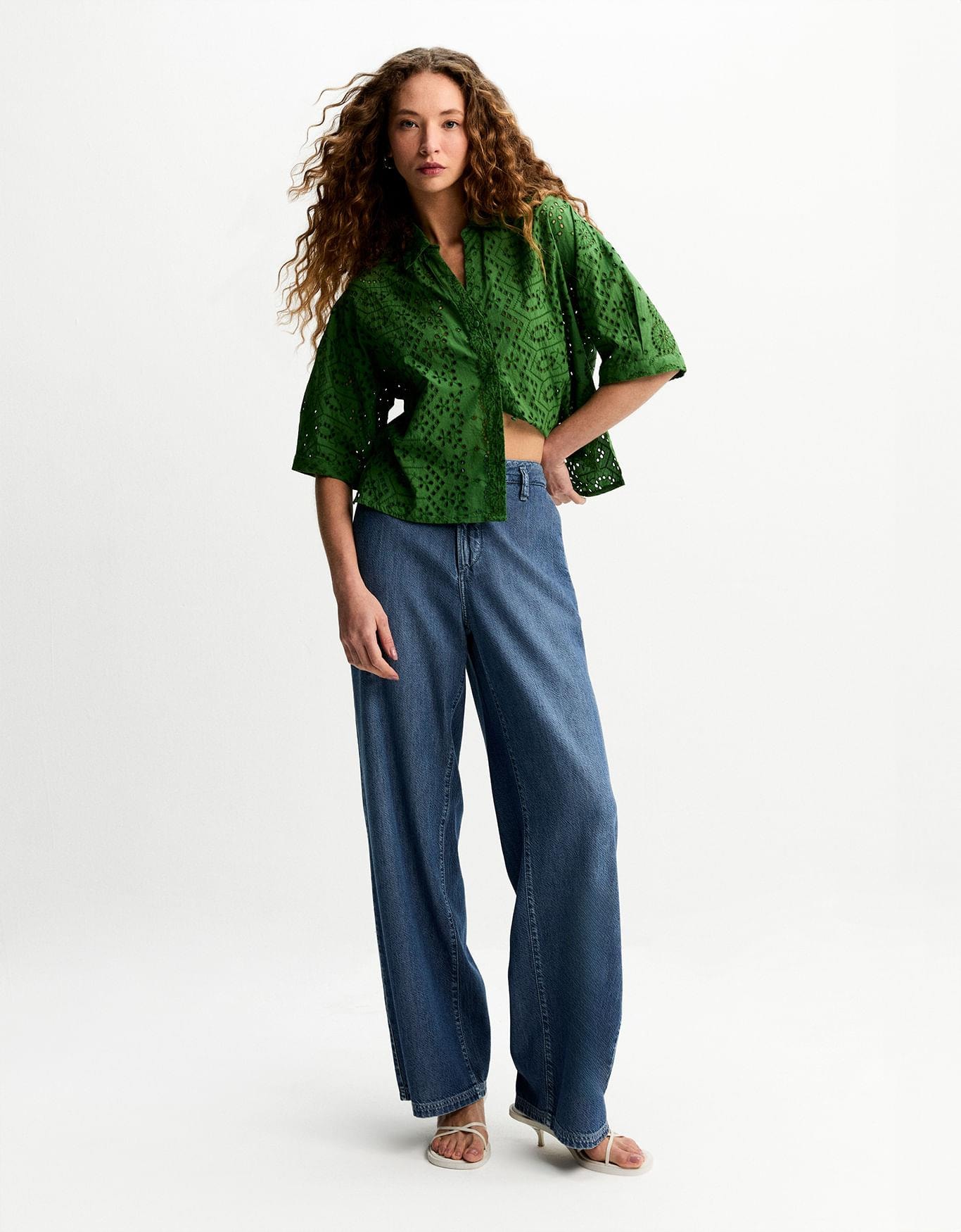 Calça Jeans Reta Elástico