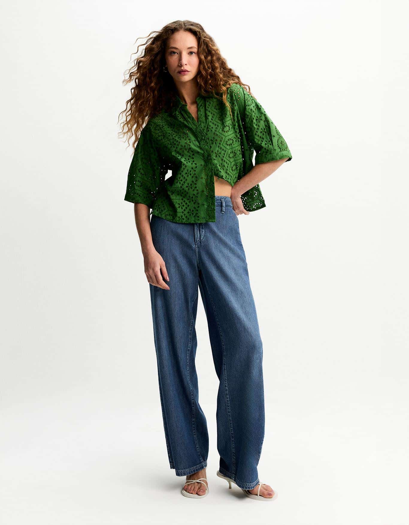 Calça Jeans Reta Elástico