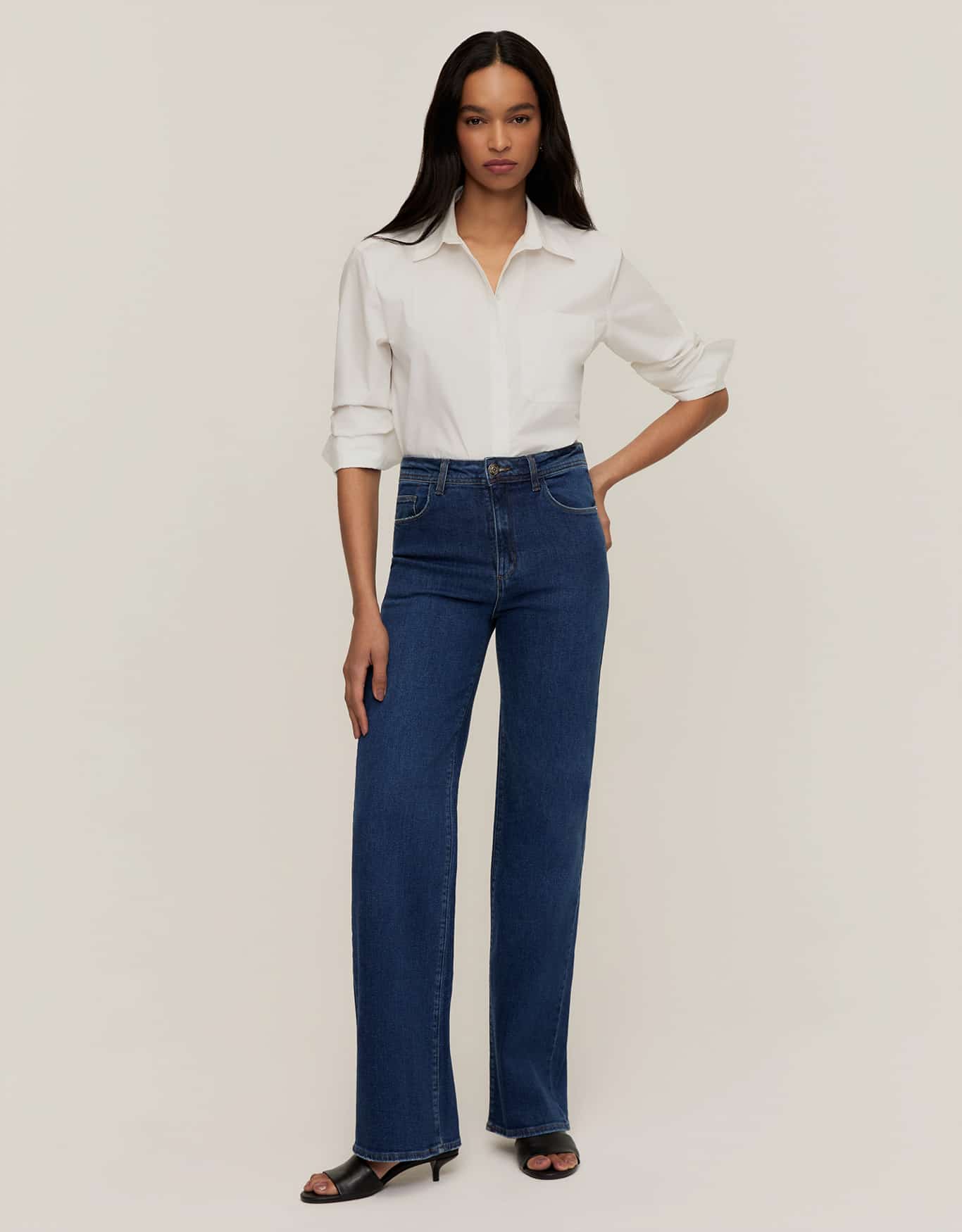 Calça Jeans Reta Escura