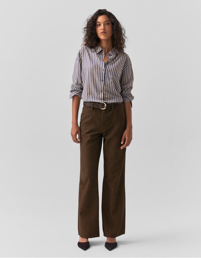 Shoulder — Calça Jeans Reta Marrom