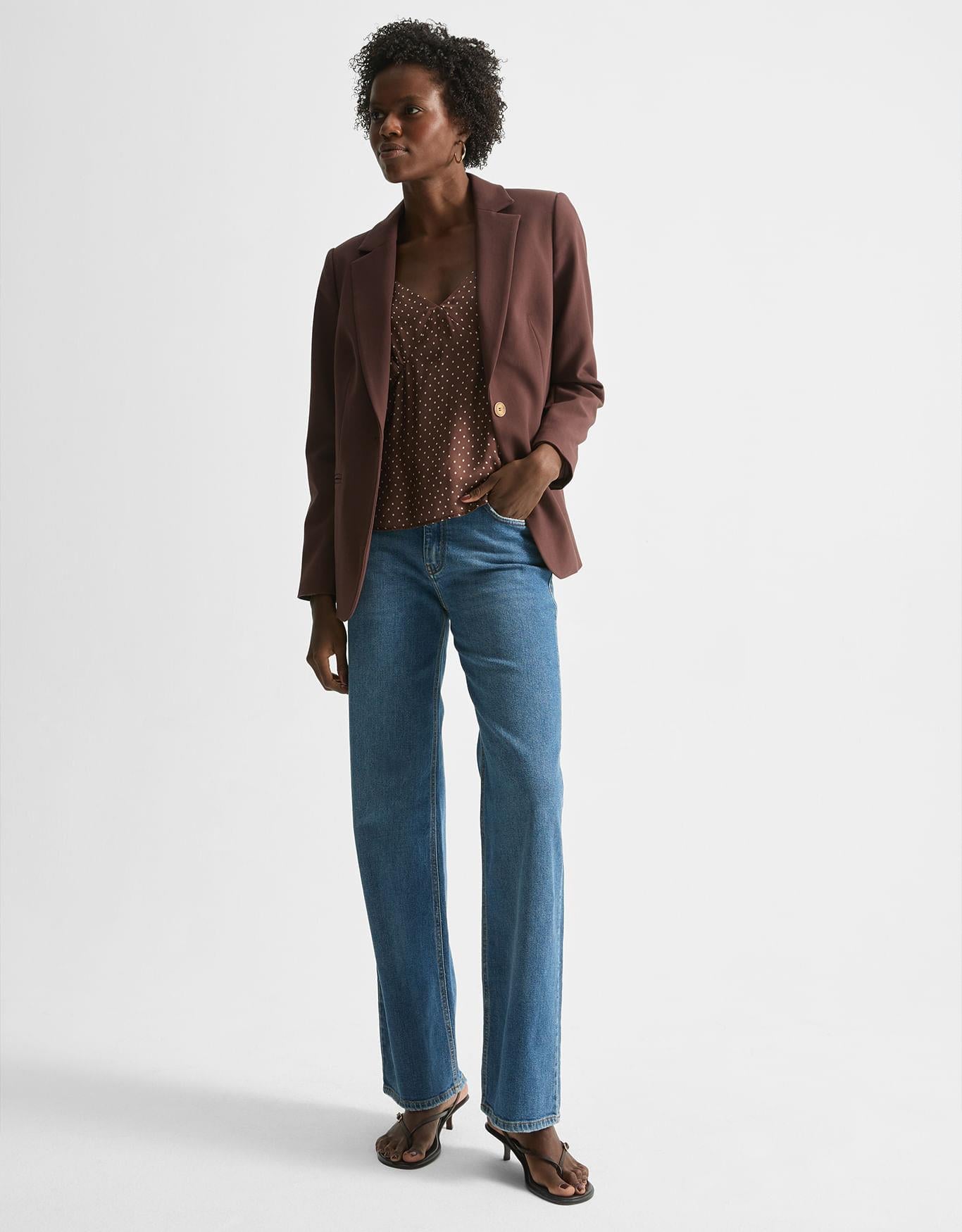 Calça Jeans Reta Média