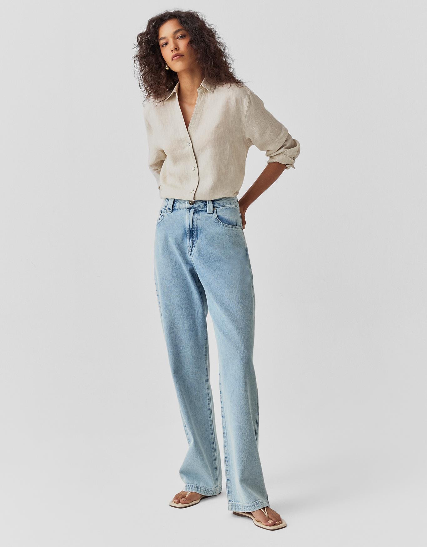 Calça Jeans Reta Relaxed Five Pockets