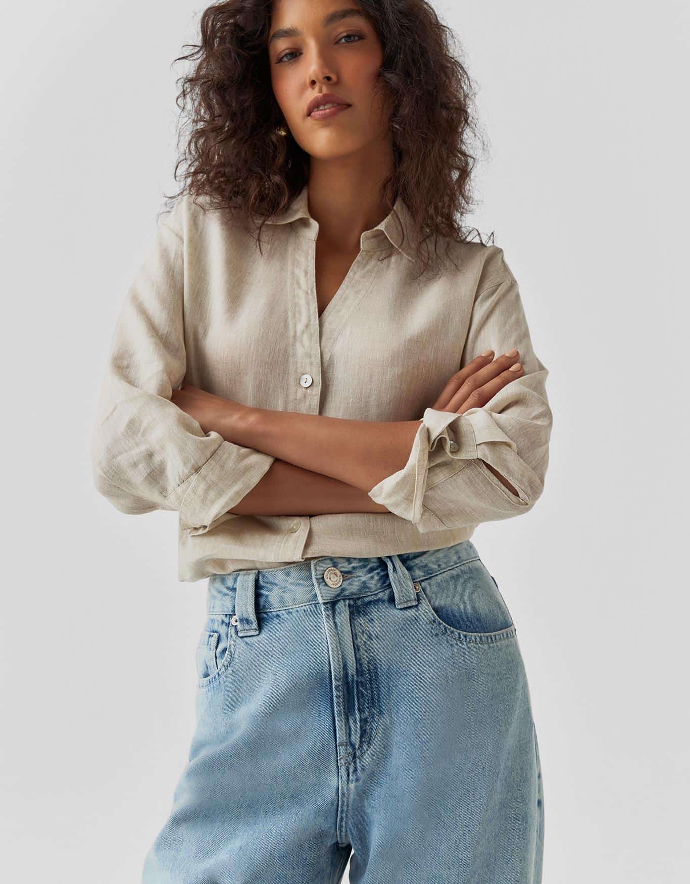 Calça Jeans Reta Relaxed Five Pockets