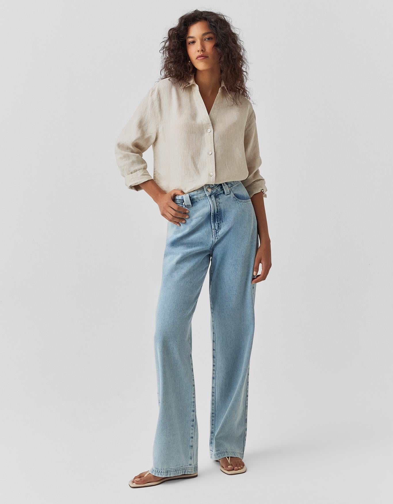 Calça Jeans Reta Relaxed Five Pockets