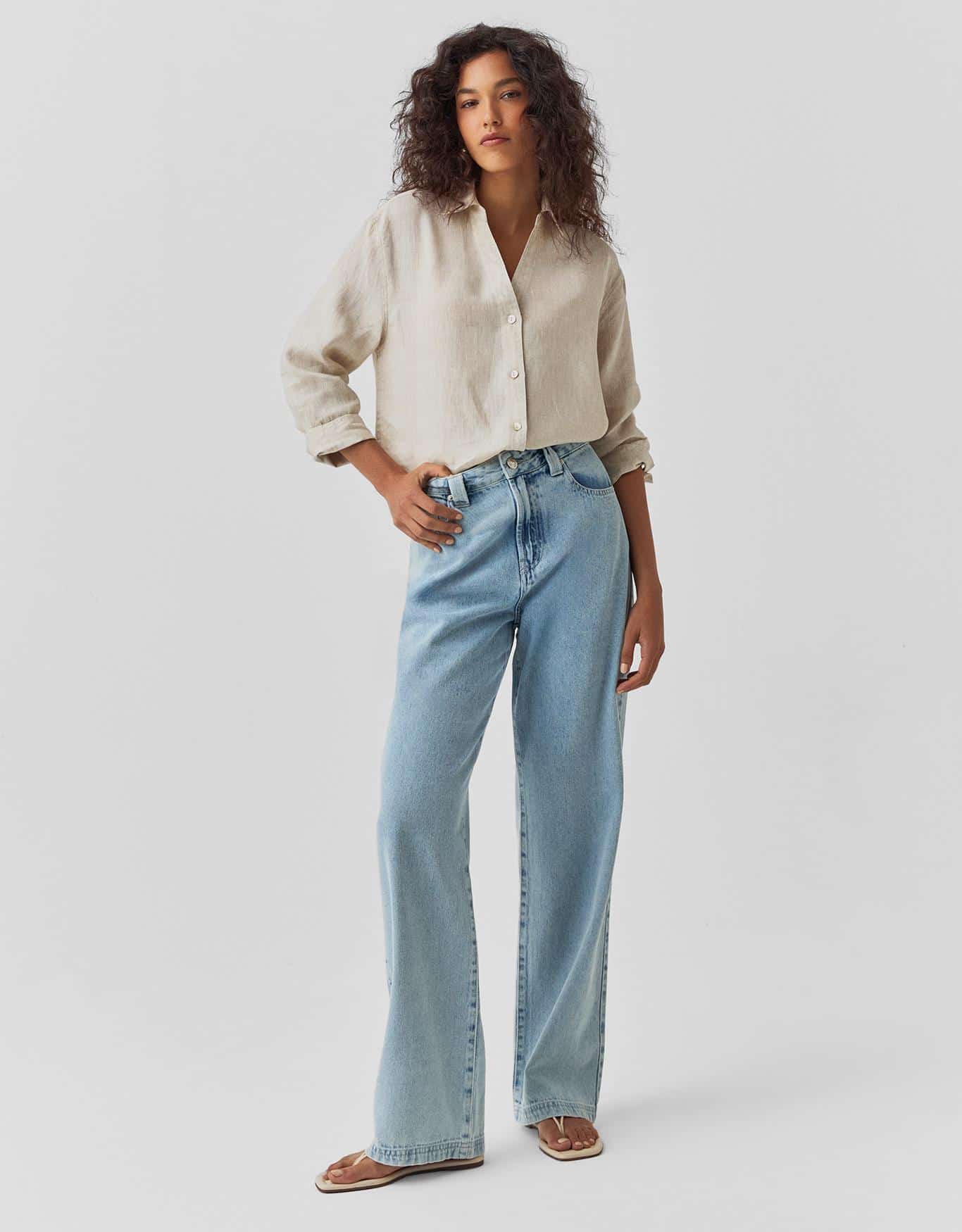 Calça Jeans Reta Relaxed Five Pockets