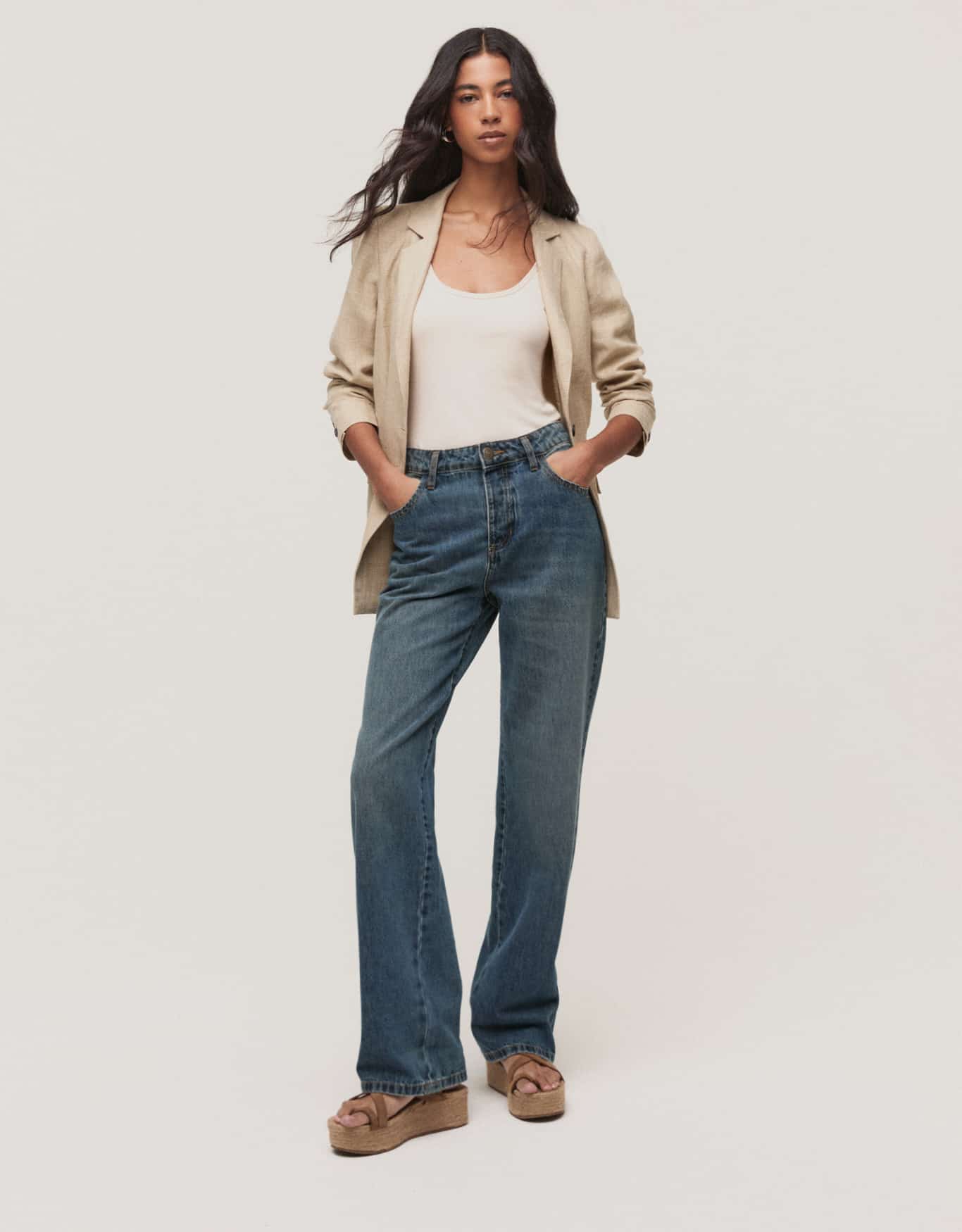 Calça Jeans Reta Relaxed Vintage