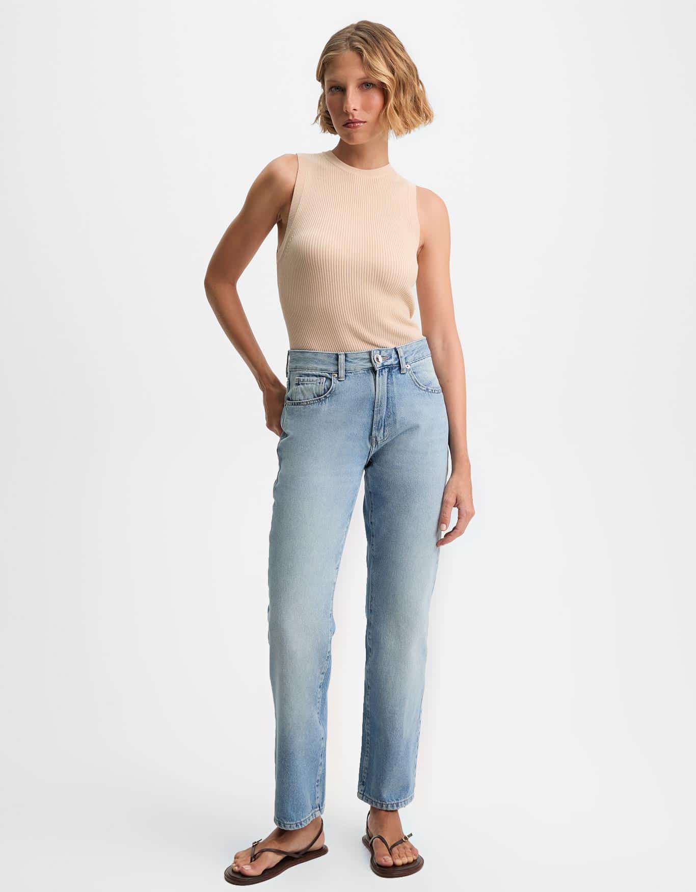 Calça Jeans Reta Slim