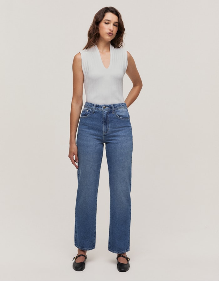 Shoulder — Calça Jeans Reta Slim Delave