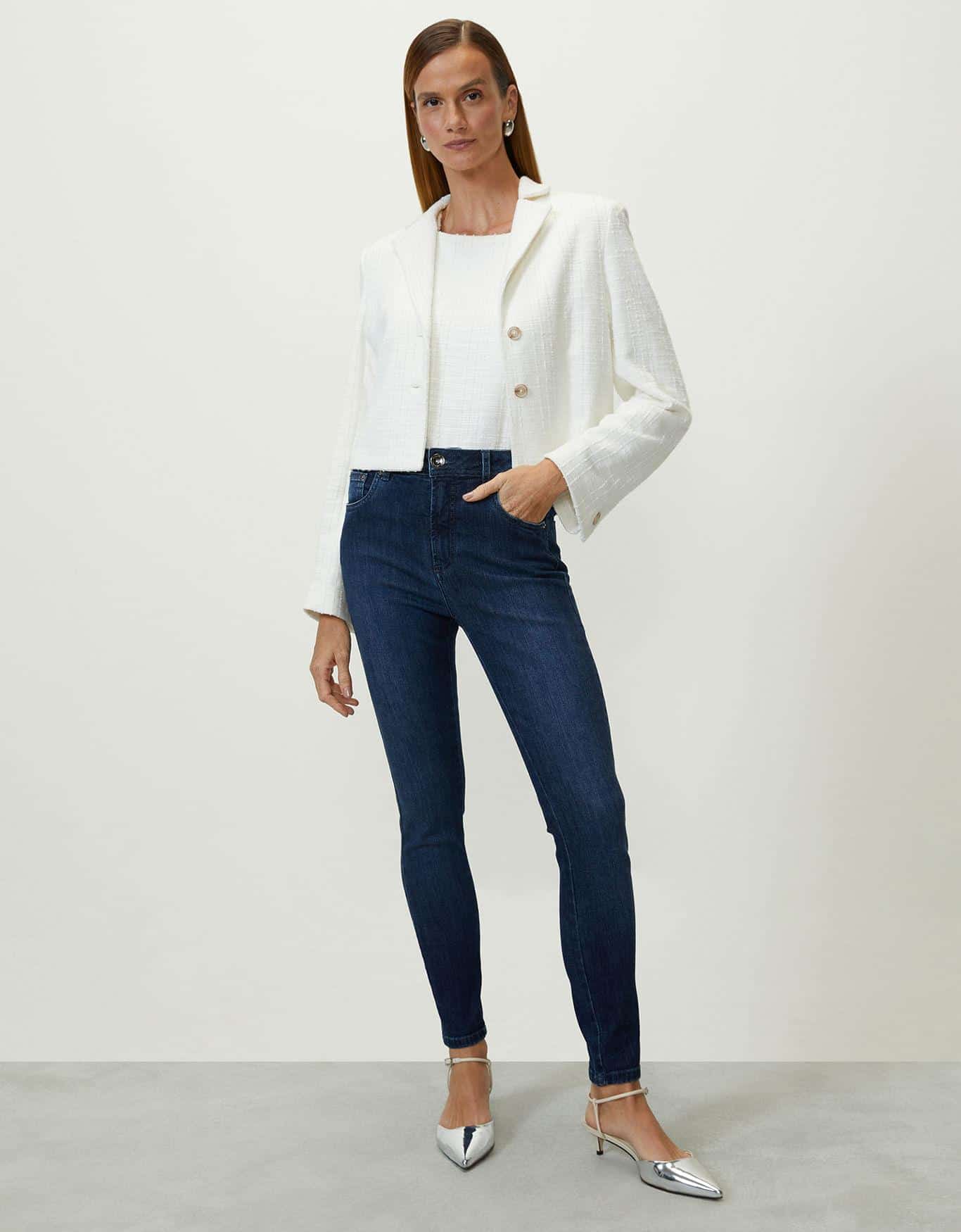 Calça Jeans Skinny Cintura Alta