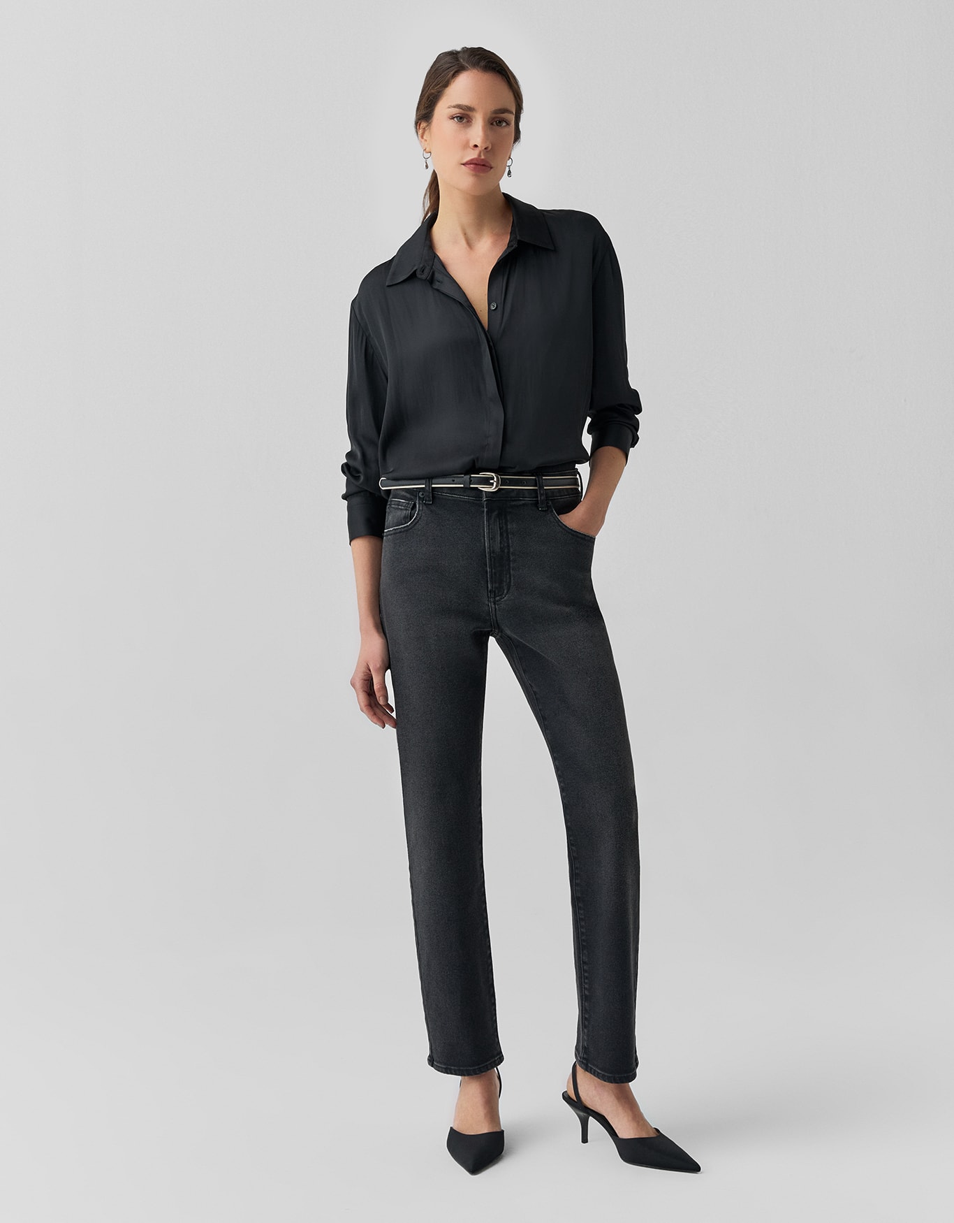 Calça Jeans Slim Black