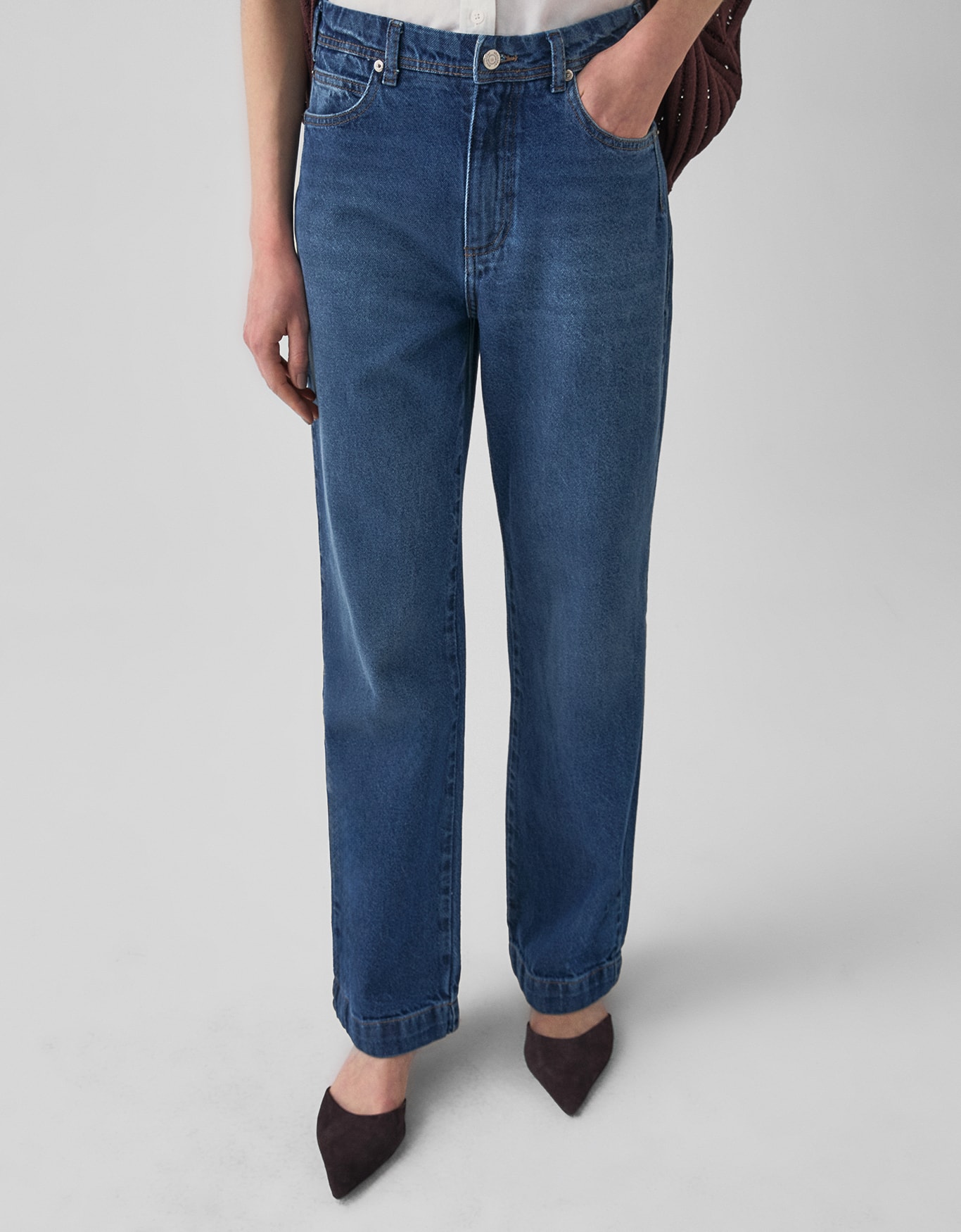 Calça Jeans Slim Bolsos Pence