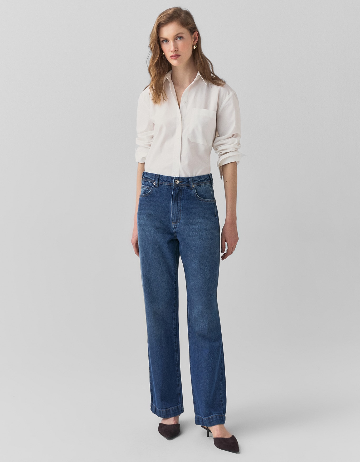 Calça Jeans Slim Bolsos Pence