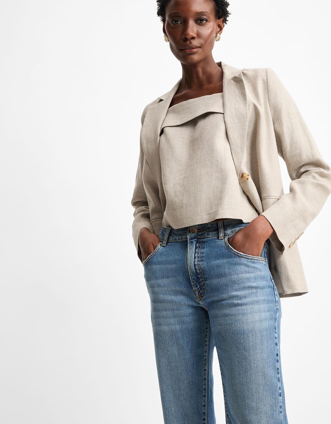 Calça Jeans Slim Cintura Média