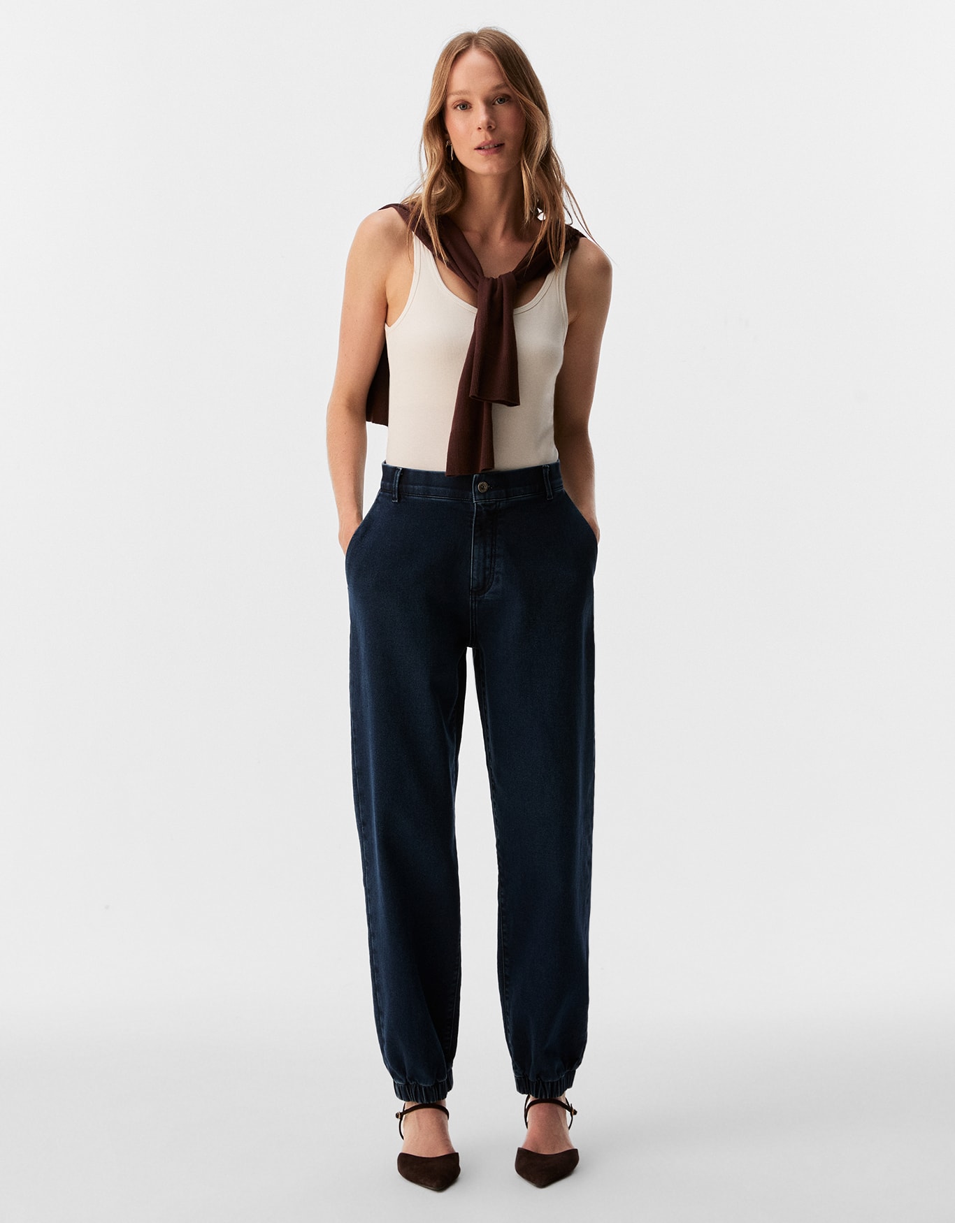 Calça Jeans Slim Cós Elastico