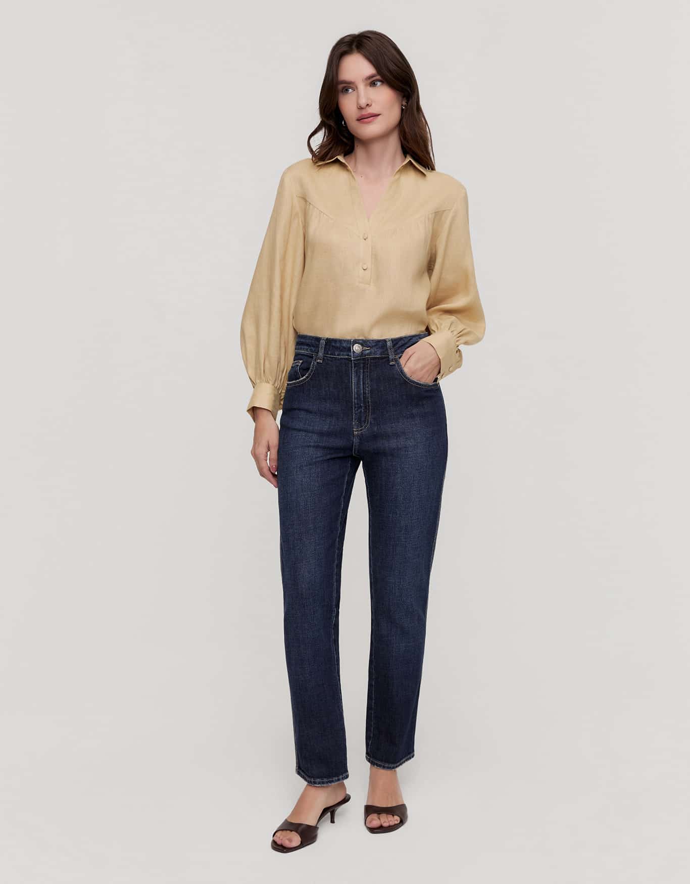 Calça Jeans Slim Escura