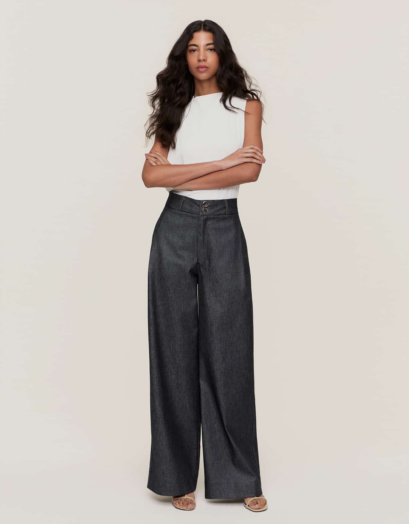Calça Jeans Wide Alfaiatada