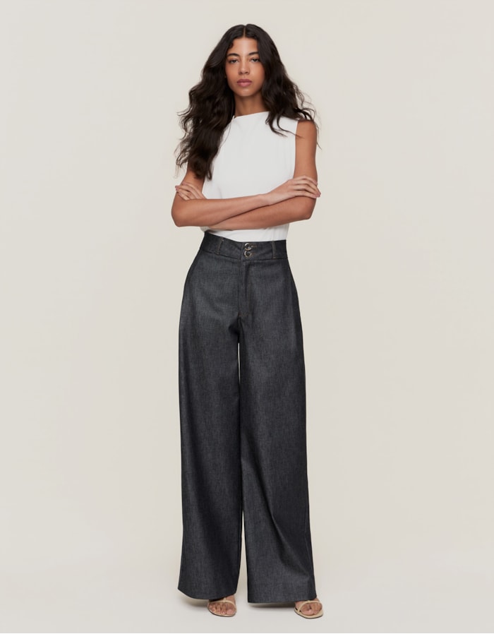 Shoulder — Calça Jeans Wide Alfaiatada