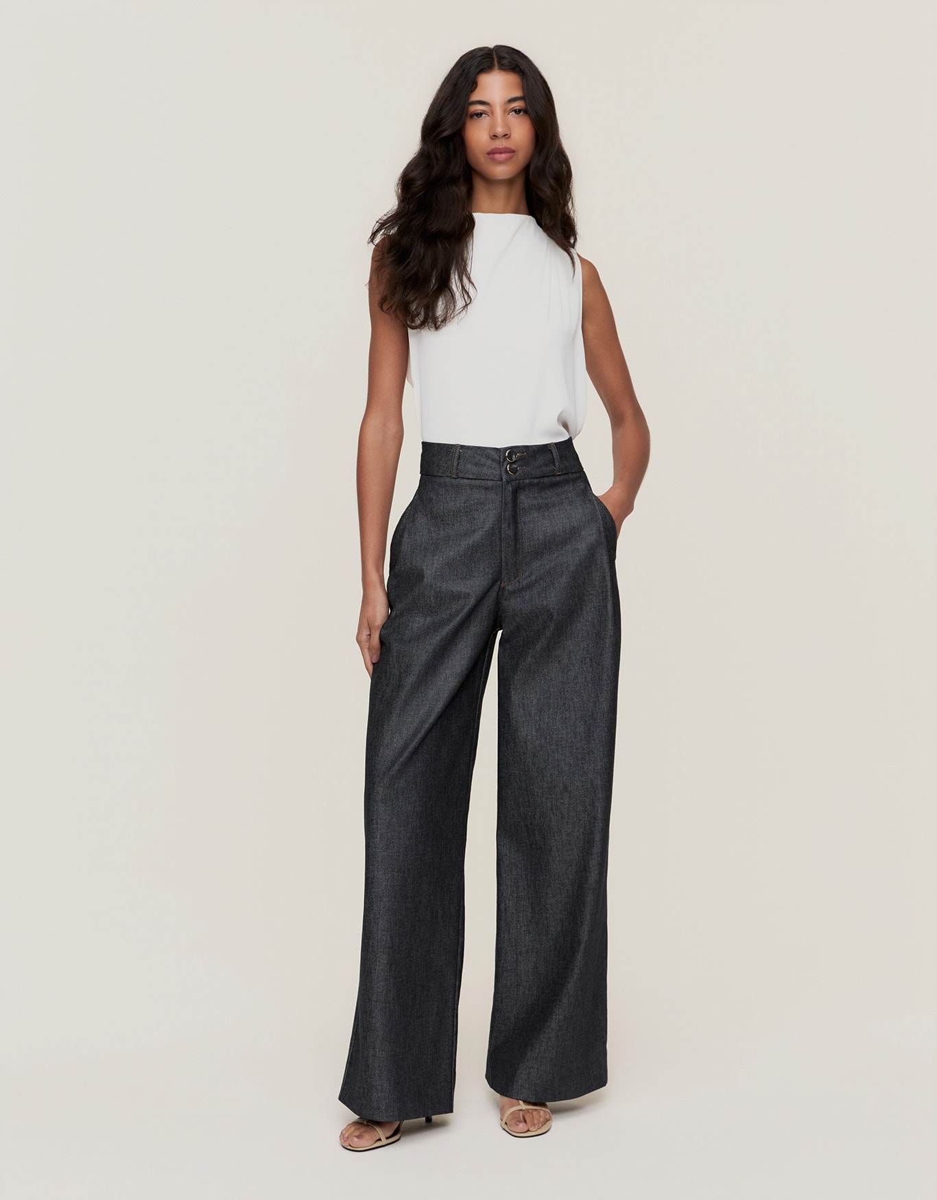 Calça Jeans Wide Alfaiatada