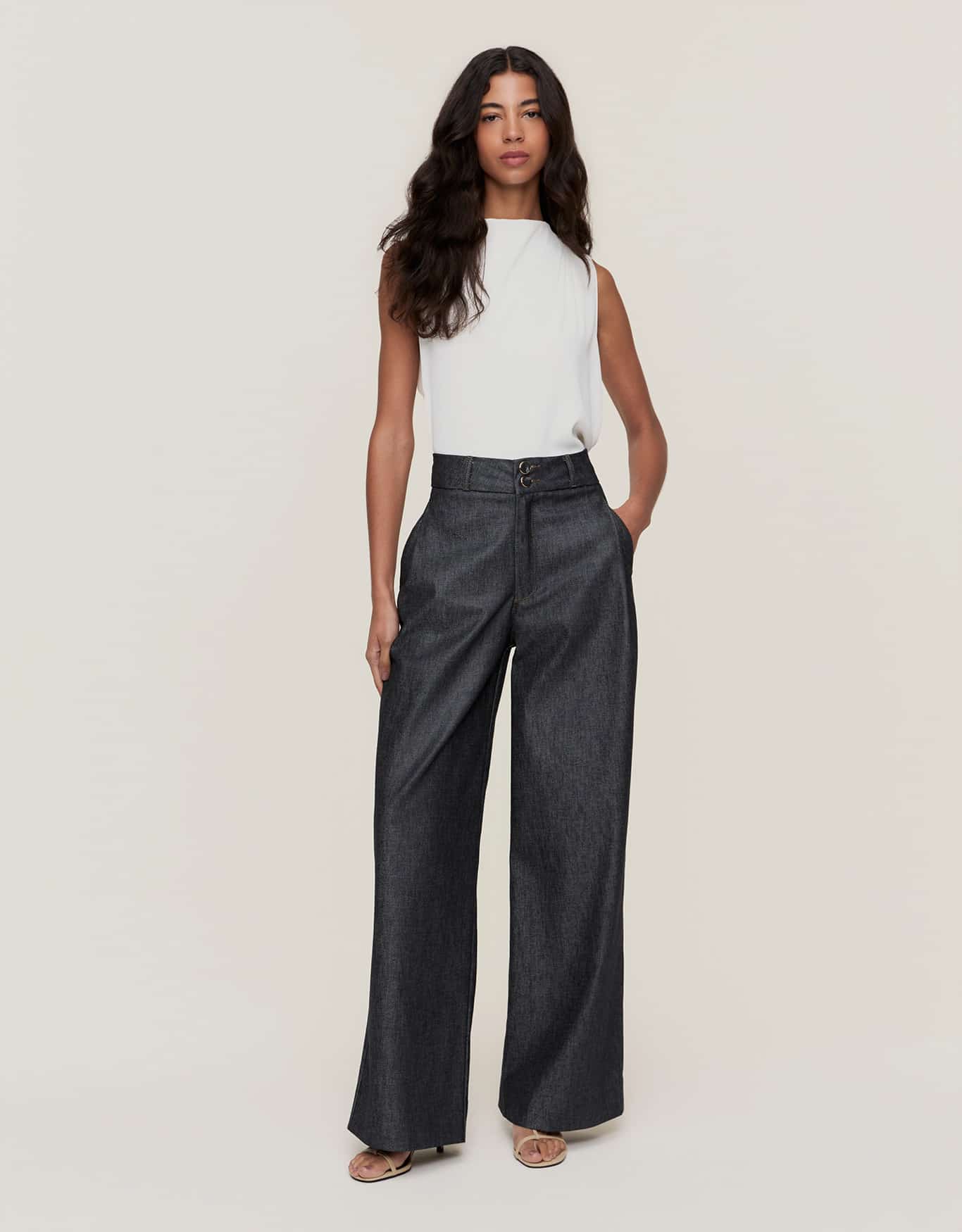 Calça Jeans Wide Alfaiatada