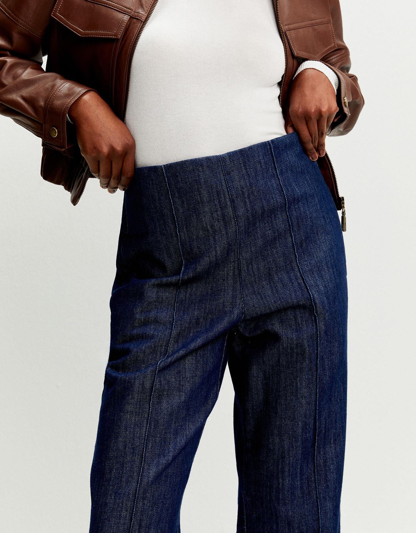 Calça Jeans Wide Friso