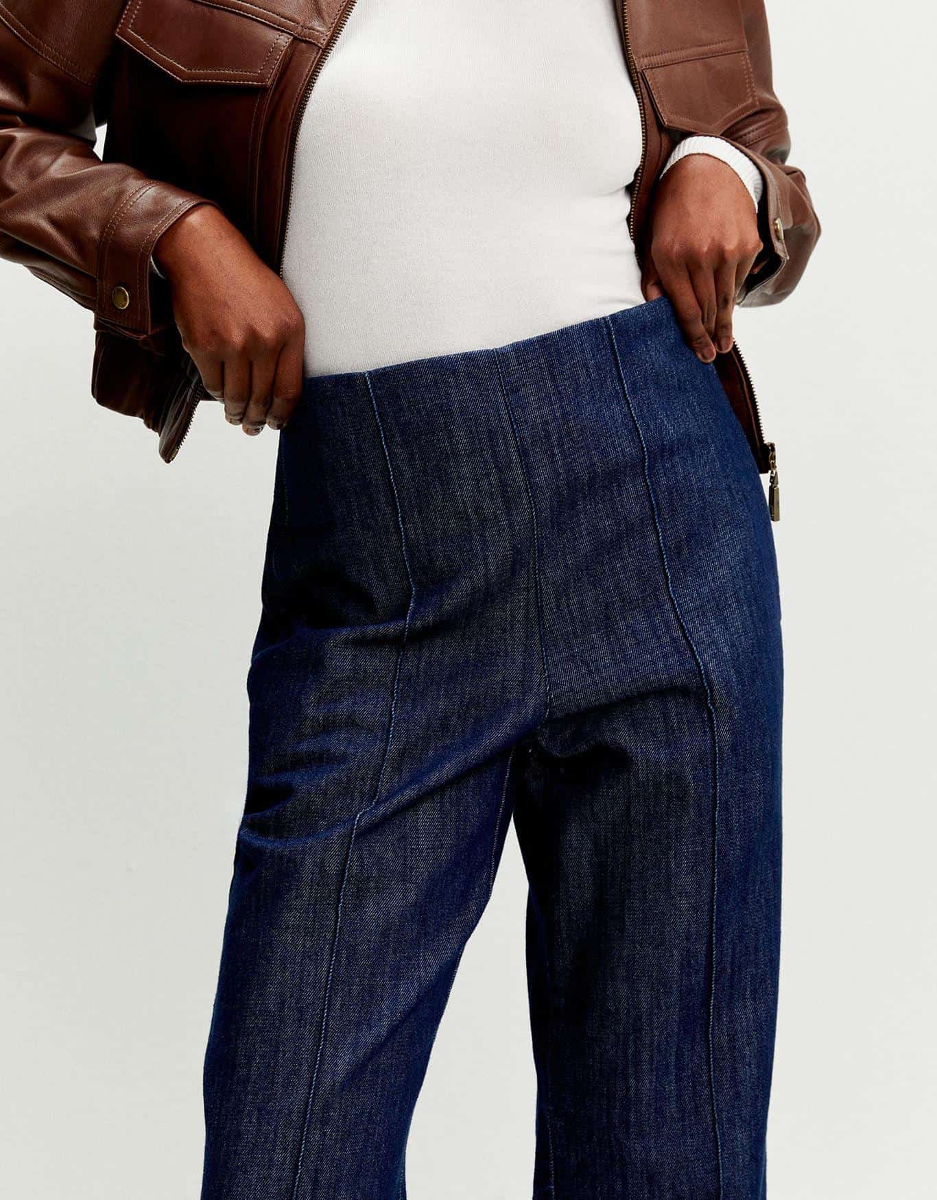 Calça Jeans Wide Friso