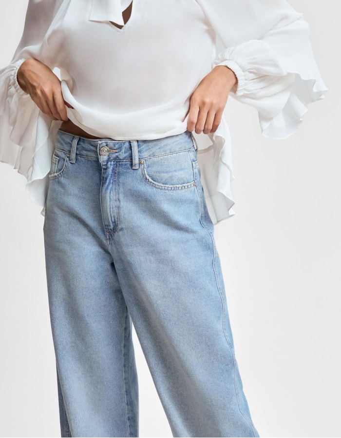 Calça Jeans Wide  Jeans Claro