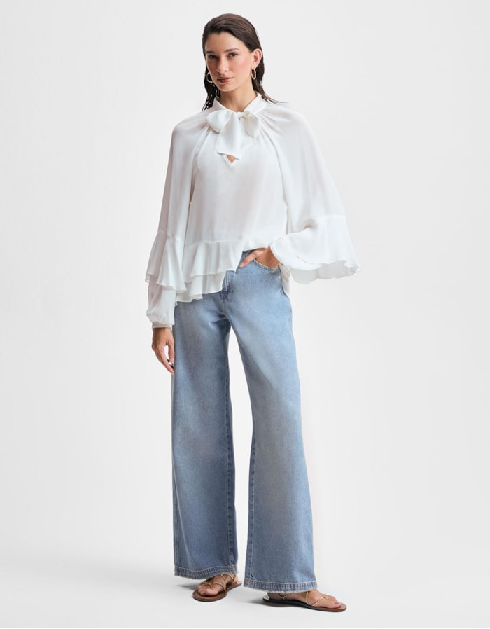 Calça Jeans Wide  Jeans Claro