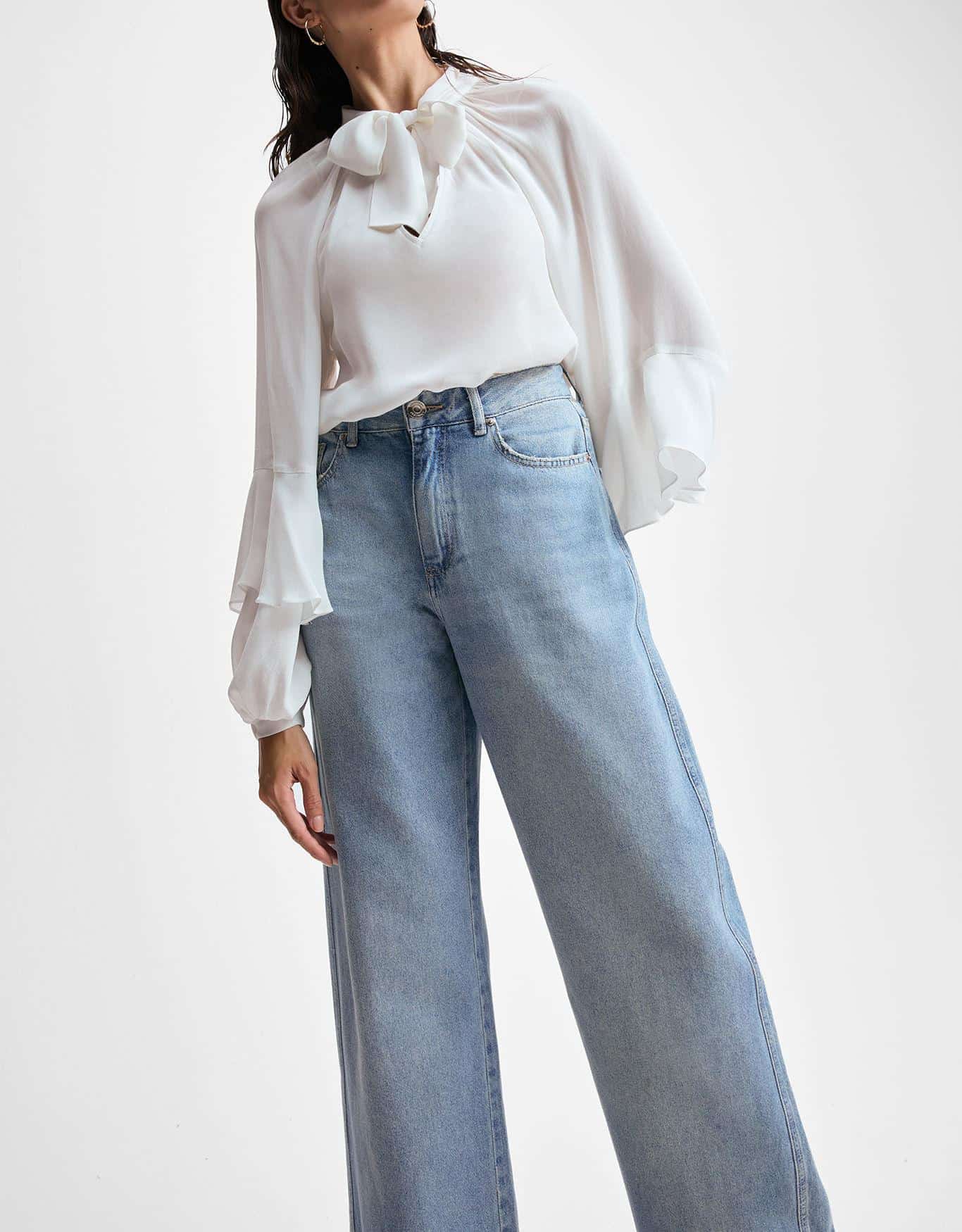 Calça Jeans Wide Jeans Claro