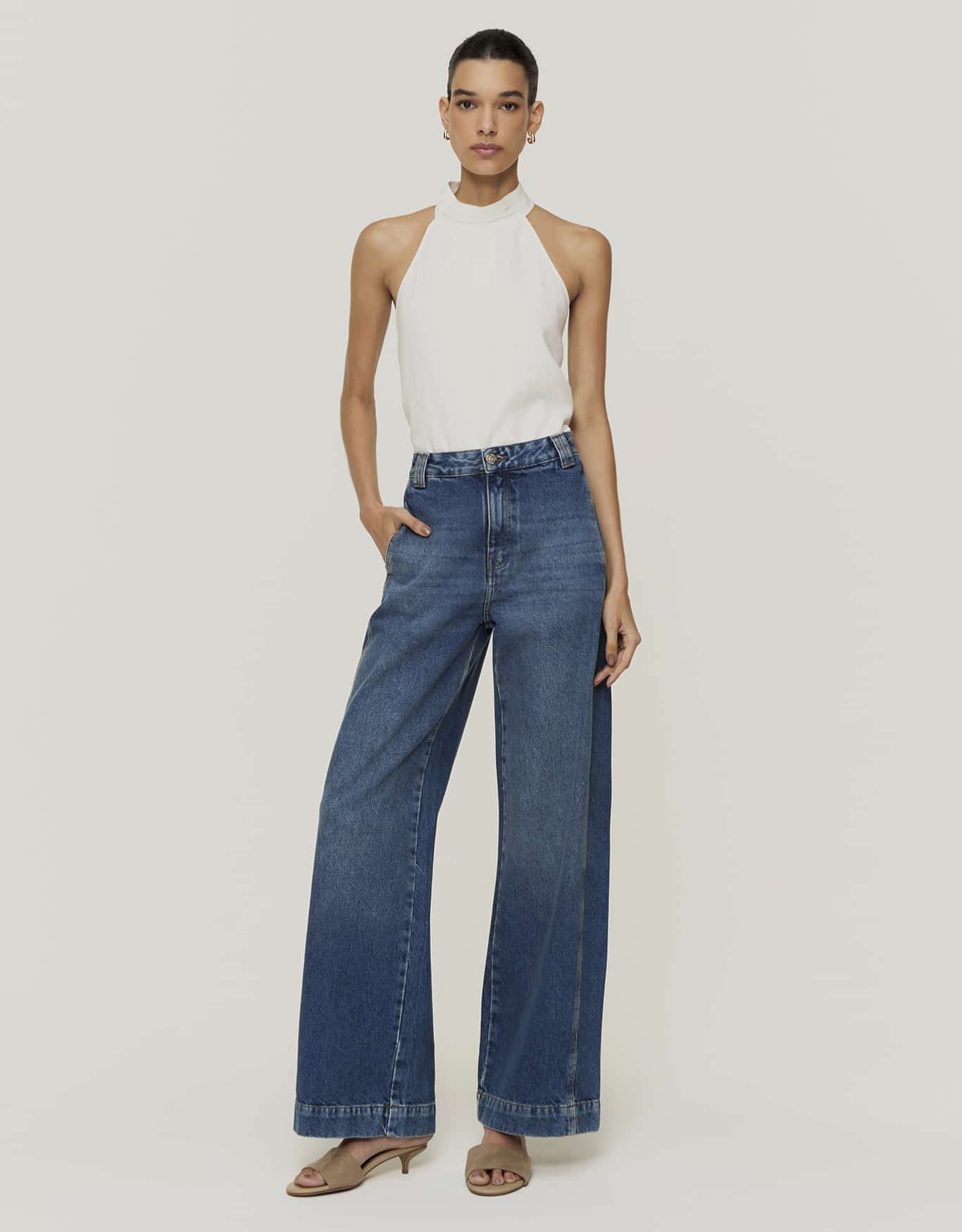 Calça Jeans Wide Nesga