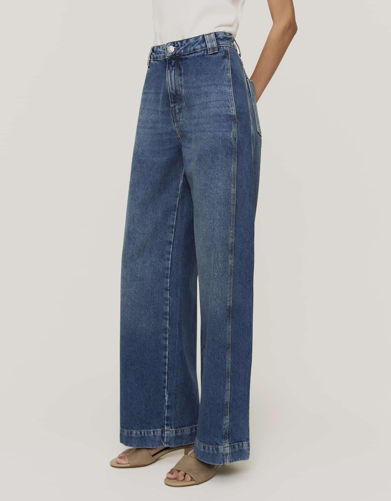 Calça Jeans Wide Nesga