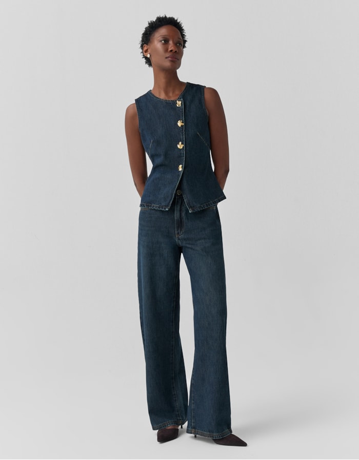 Shoulder — Calça Jeans Wide Pesponto Triplo
