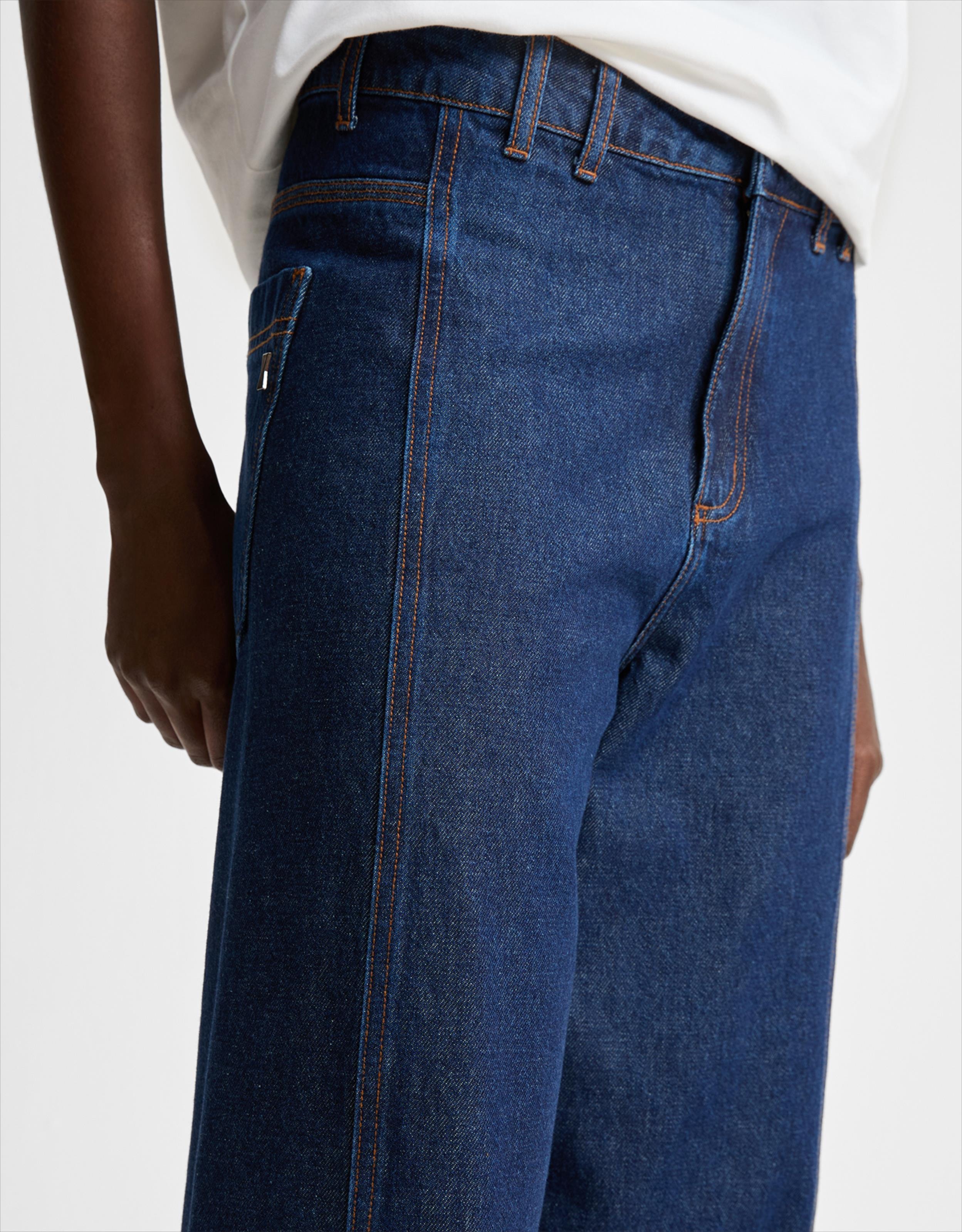 Calça Jeans Wide Recorte Frente