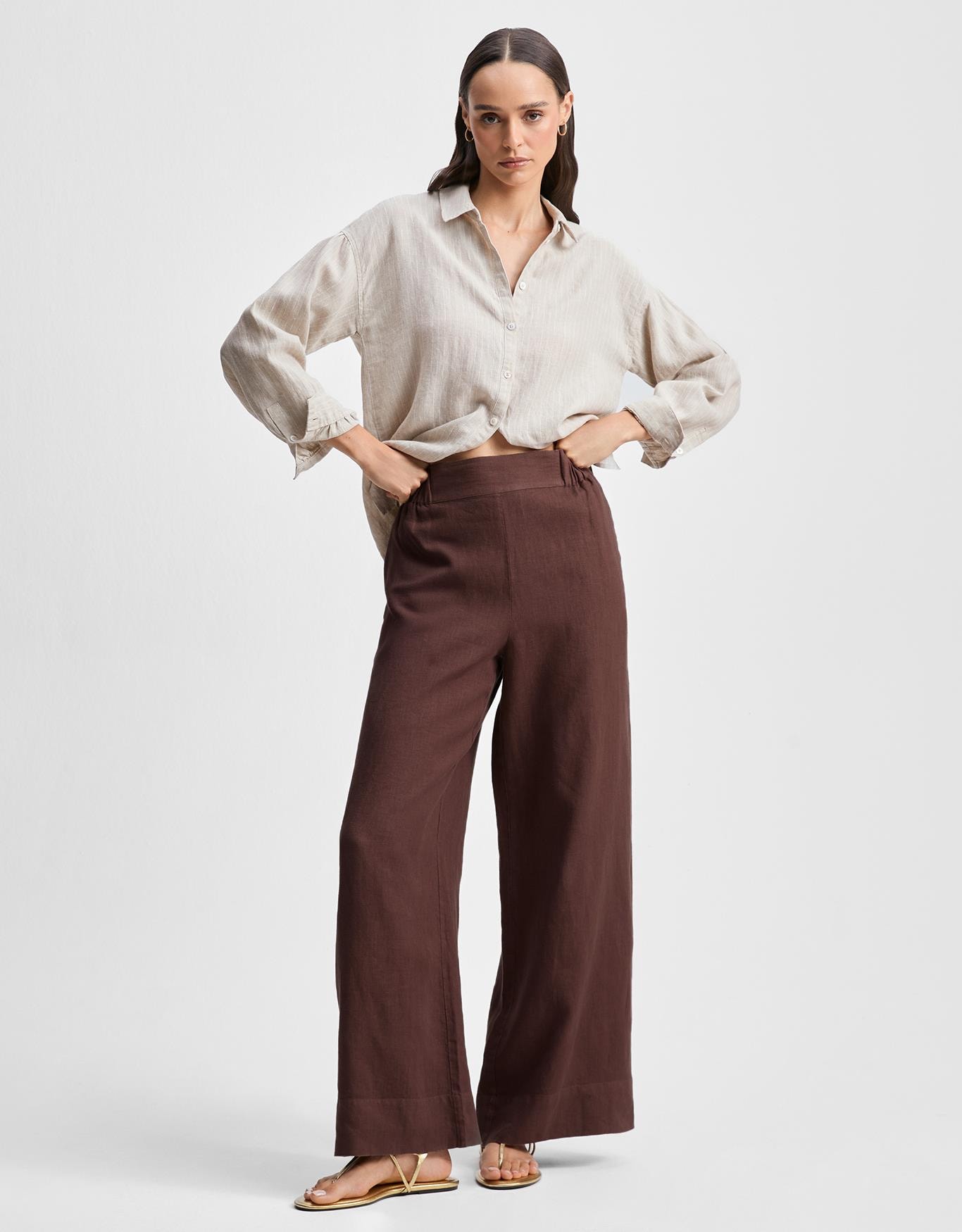 Calça Linho Elástico Cintura