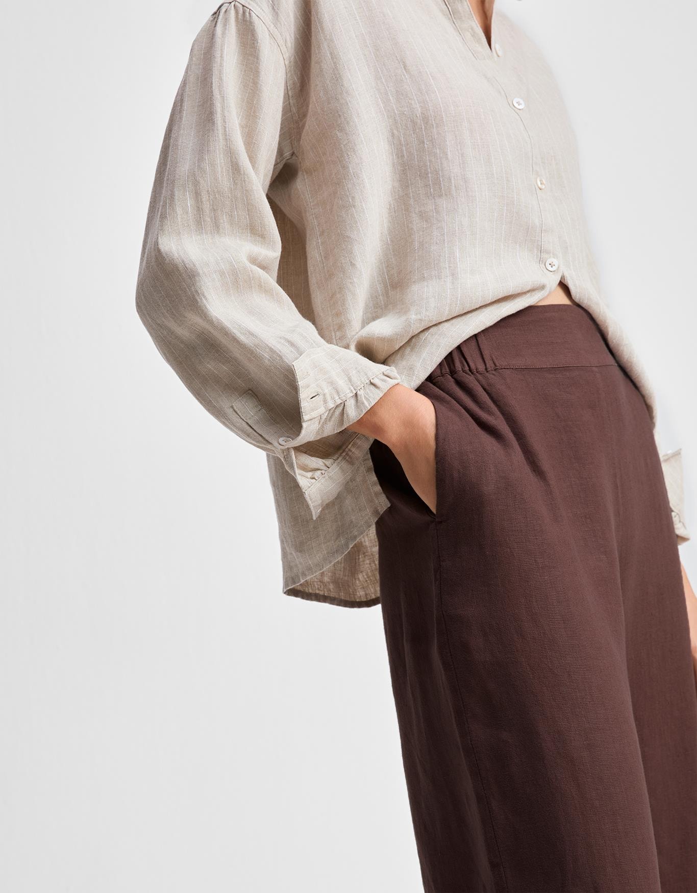 Calça Linho Elástico Cintura