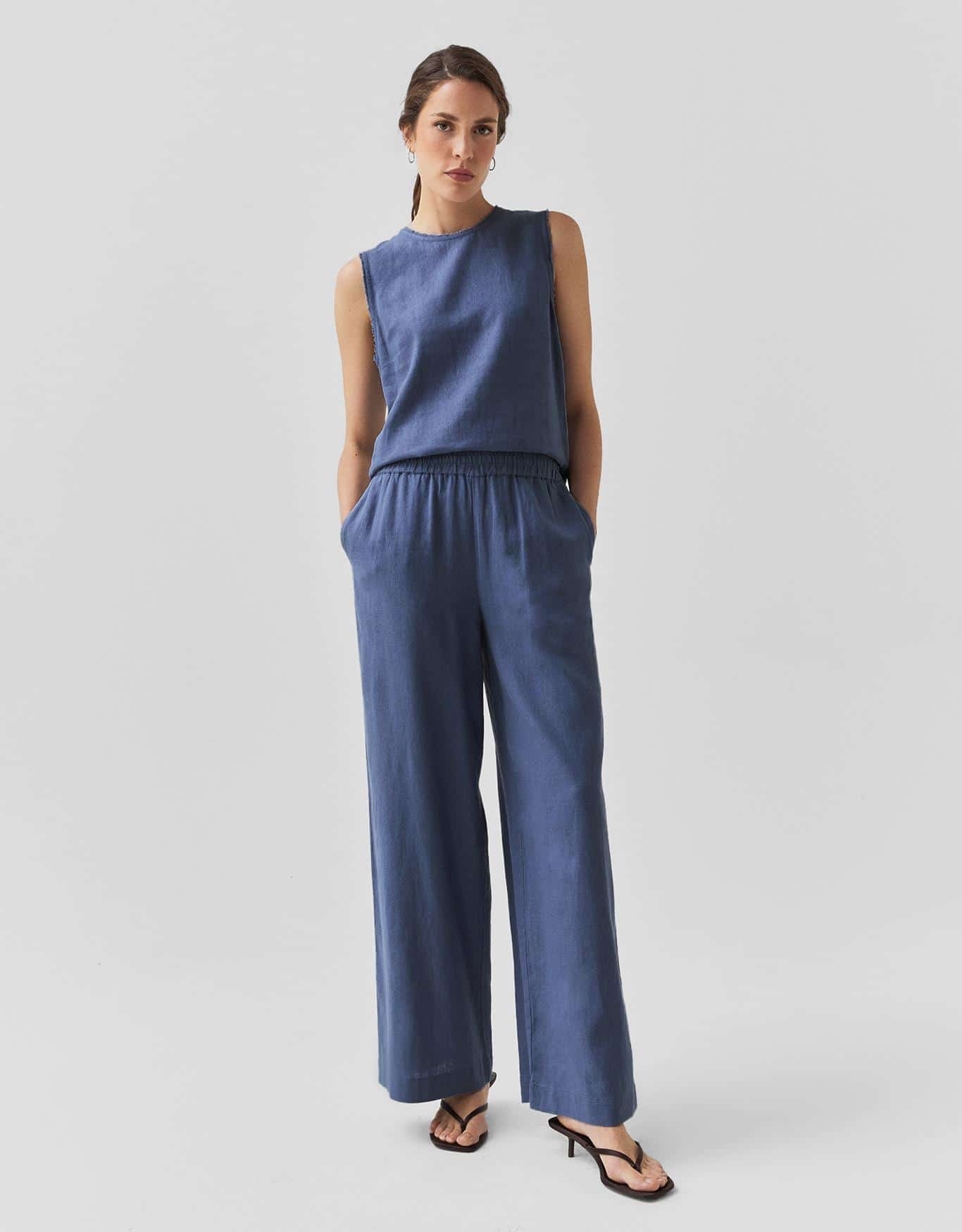 Calça Linho Elastico Cós