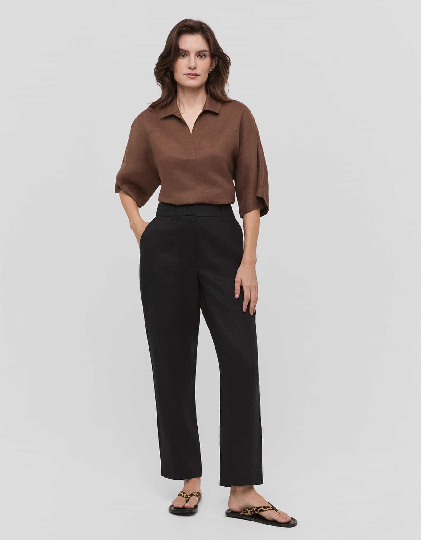 Calça Linho Slim Preta