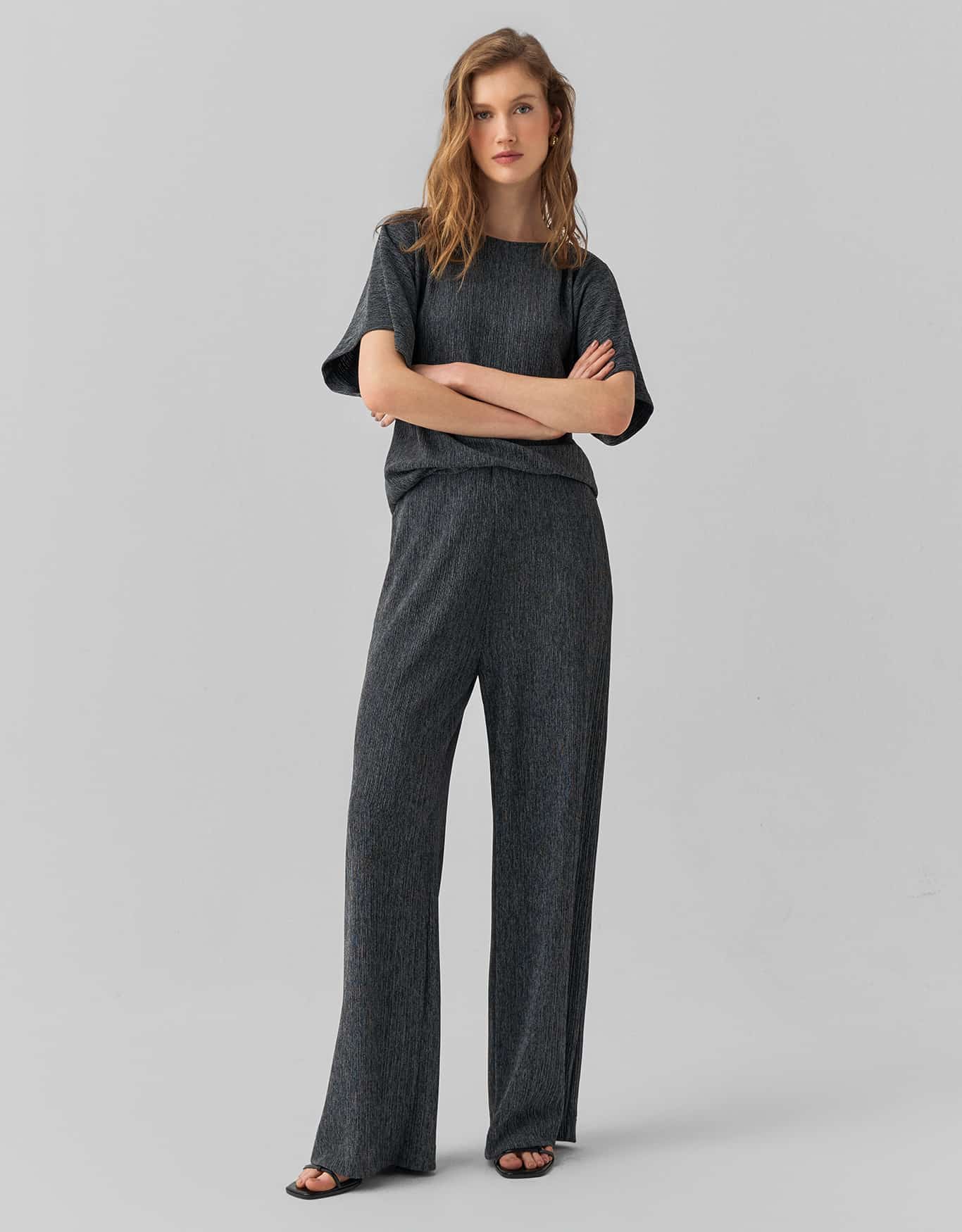 Calça Malha Textura Mescla